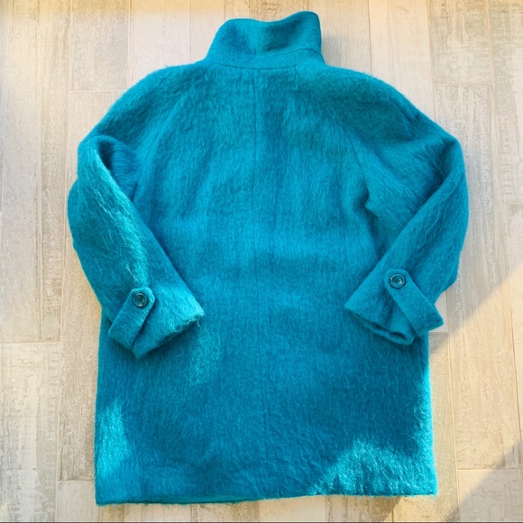 Appleseed’s Wool Mohair Turquoise Oversized Coat - Picture 6 of 8